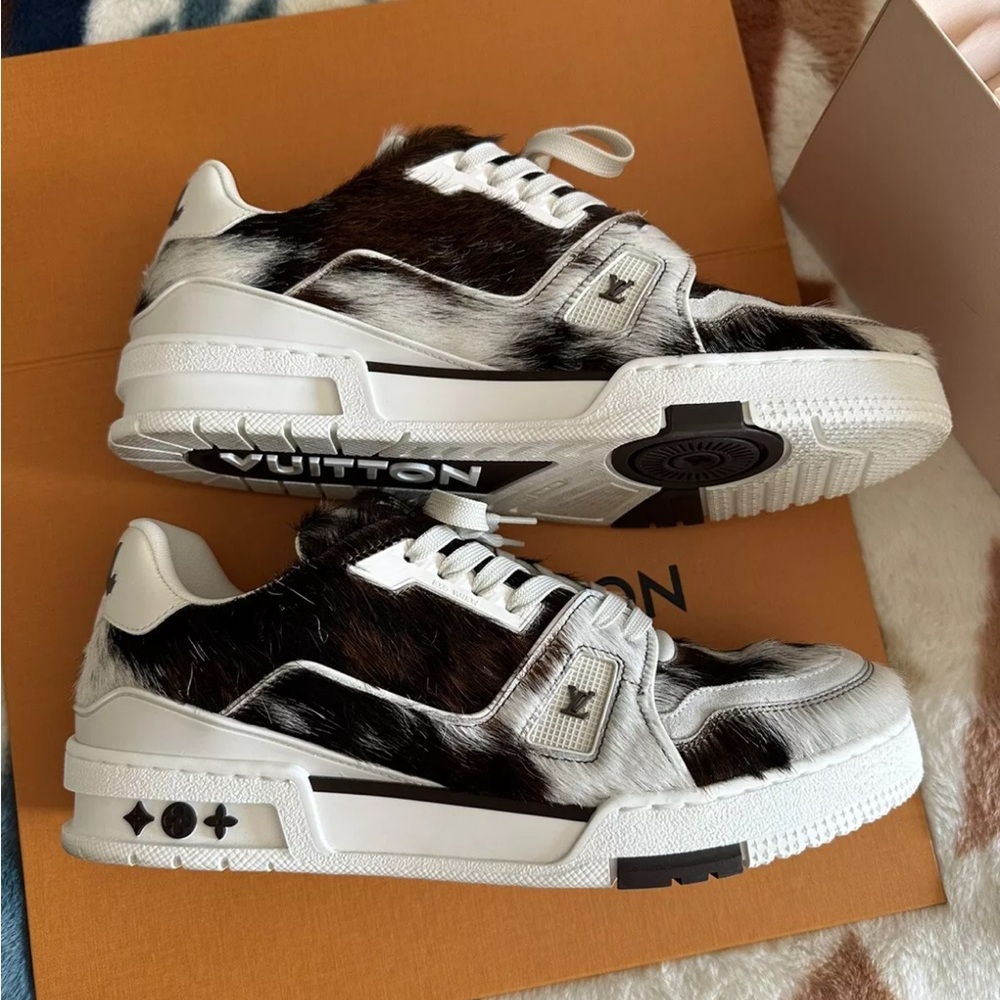 Louis Vuitton LV Trainer Western Cowhide Pony Hair Sneaker Mens 8.5 (fits US 9.5